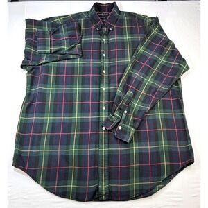 Ralph Lauren Green and Blue Plaid Casual Button Down Shirt